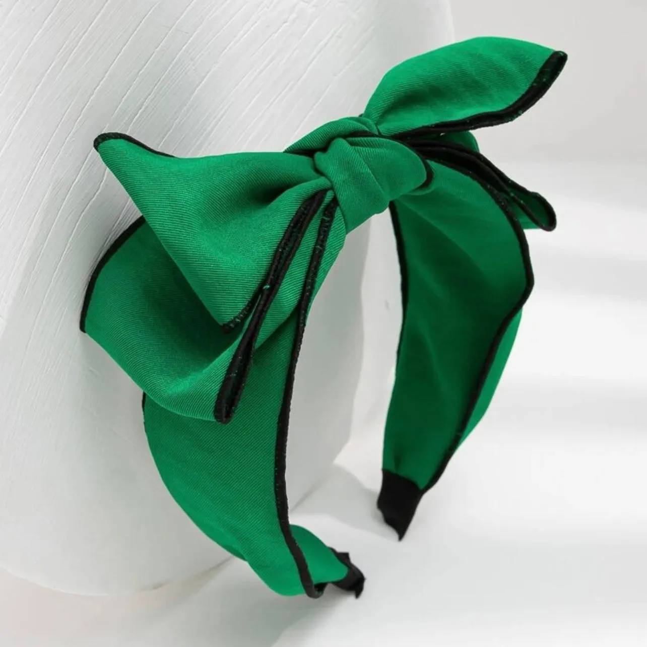 Green Bow Headband - Handmade Headpiece, Green Headpiece, Holiday Headband, Green Headband