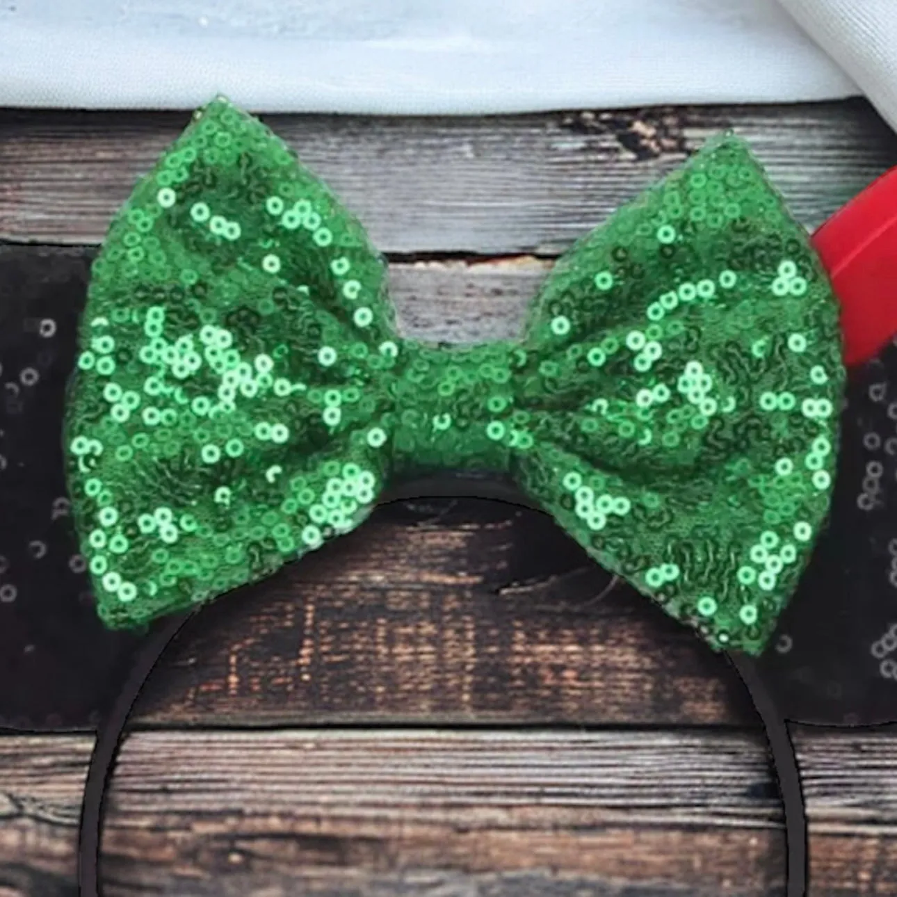 Green Peter Pan Inspired Mouse Ears - Sequin Headband,