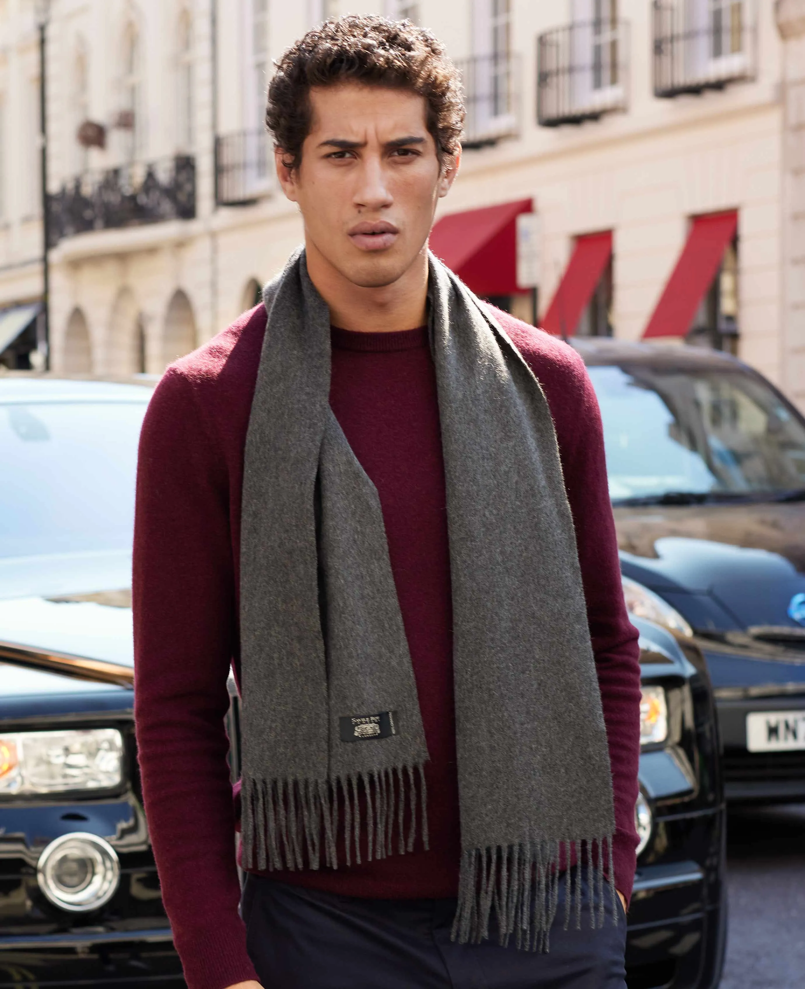 Grey Marl Wool Scarf