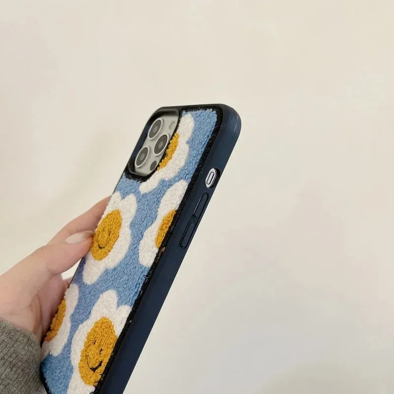 Happy Daisy Flower Plush iPhone Case