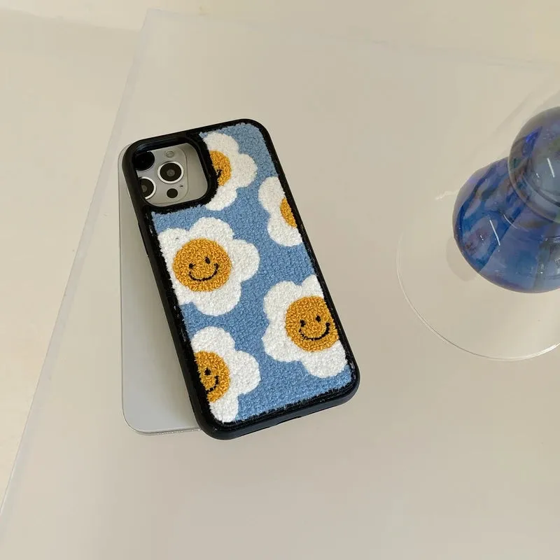 Happy Daisy Flower Plush iPhone Case