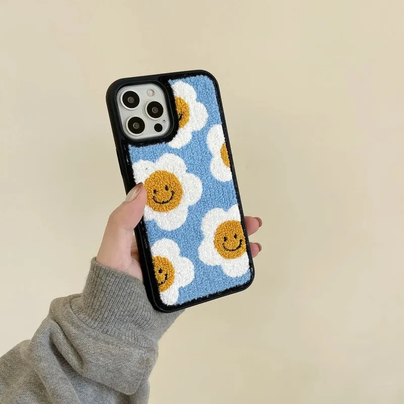 Happy Daisy Flower Plush iPhone Case