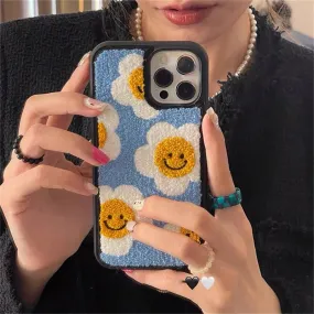 Happy Daisy Flower Plush iPhone Case