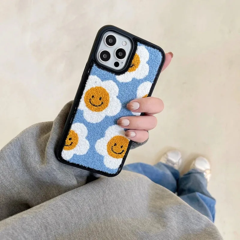 Happy Daisy Flower Plush iPhone Case