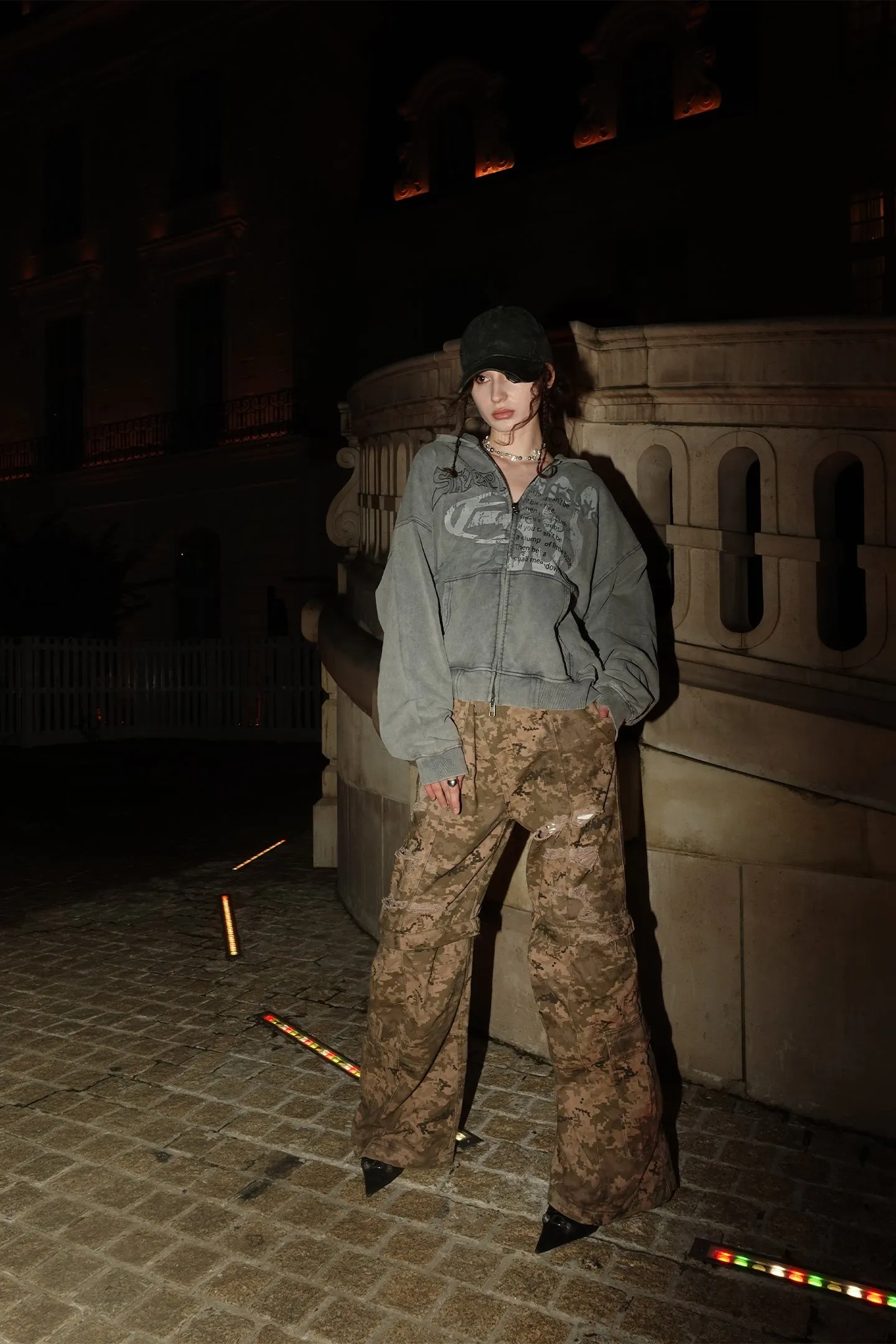 Heavy Wash Camouflage Vintage Overalls