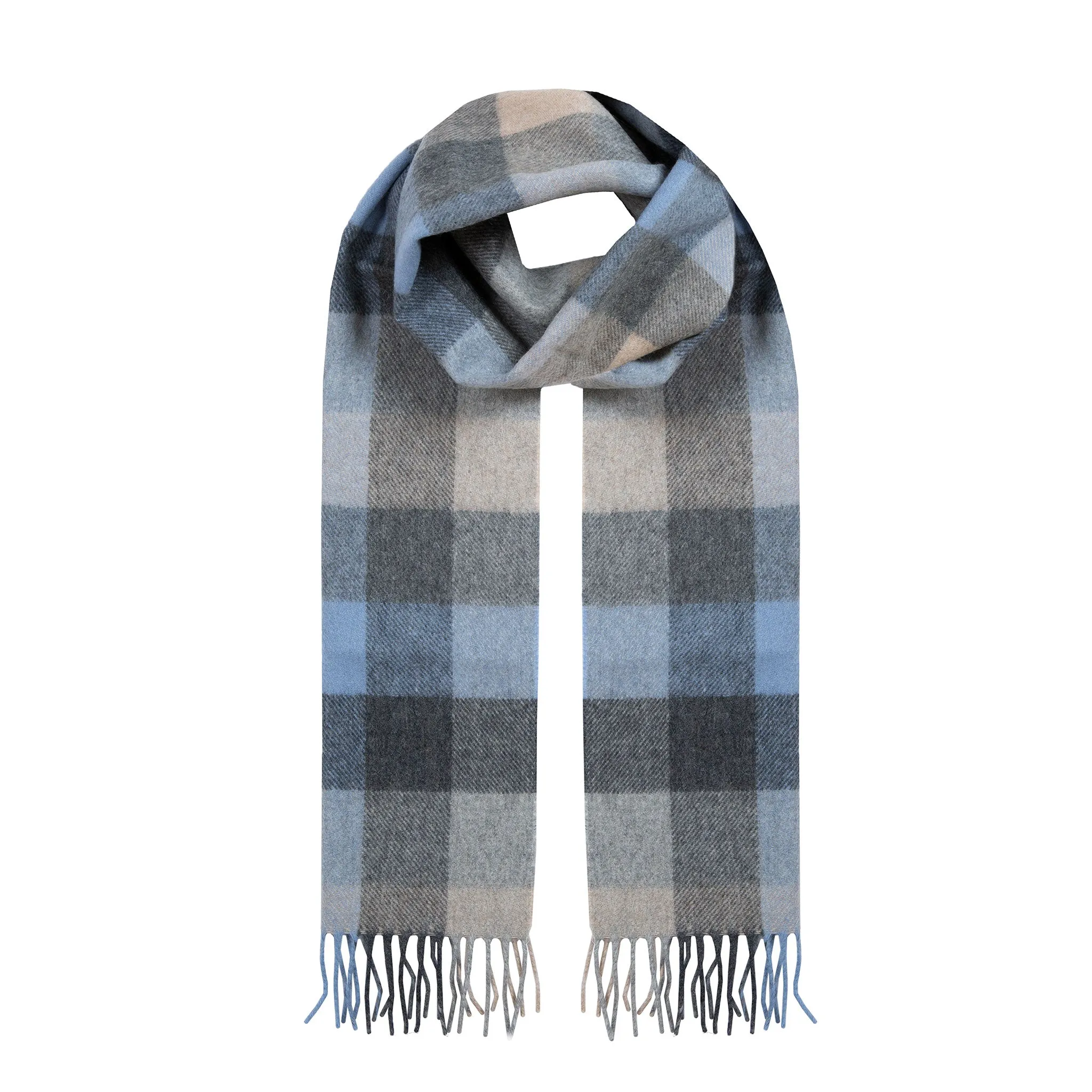 Heritage Bold Check Cashmere Scarf with Tassels