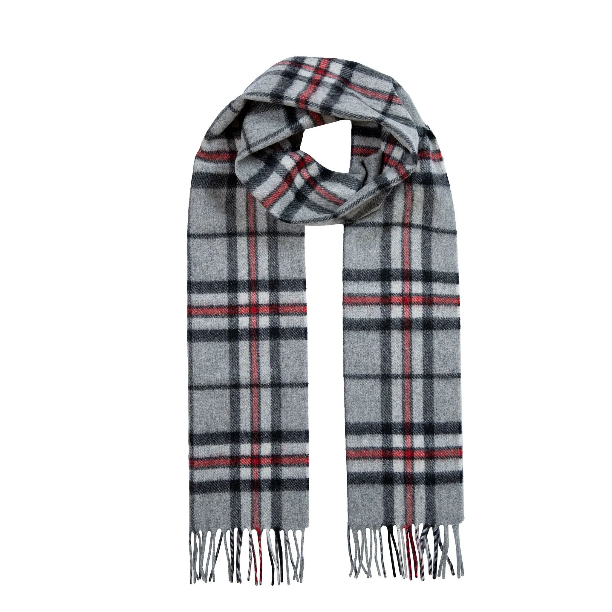 Heritage Bold Check Cashmere Scarf with Tassels