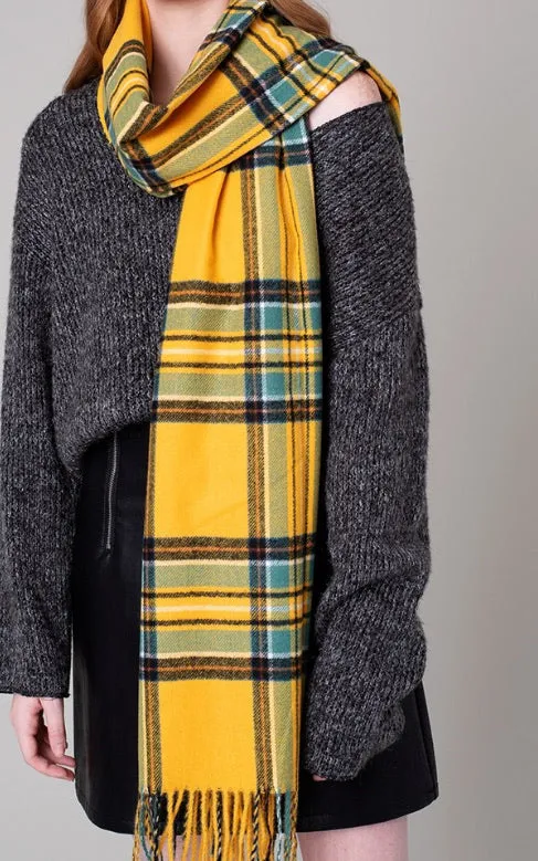 “Holly” Plaid Scarf-Yellow