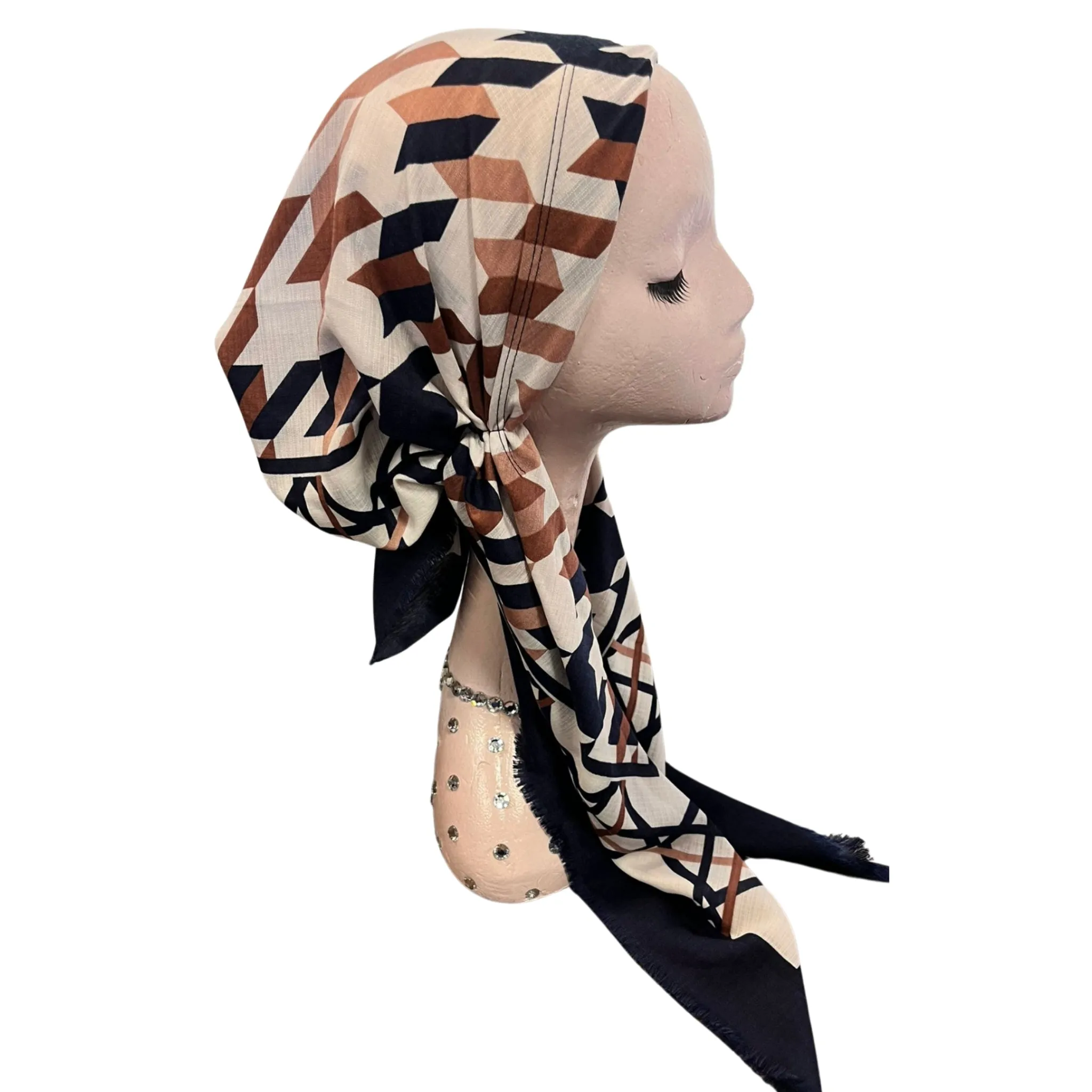 Houndstooth Criss Cross Headscarf by Itsyounique