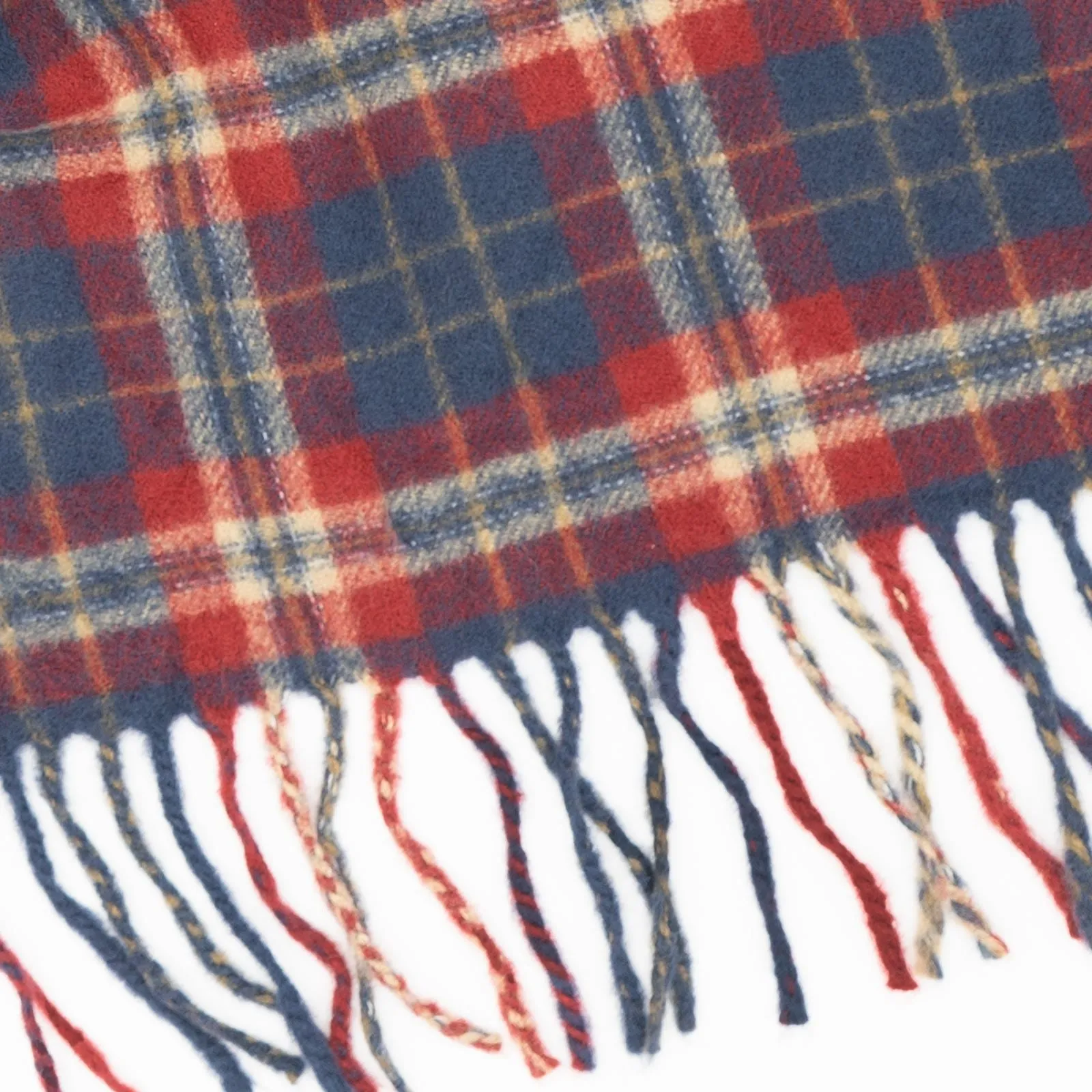 Joules Check Red Brushed Wool Mix Tytherton Scarf for Men