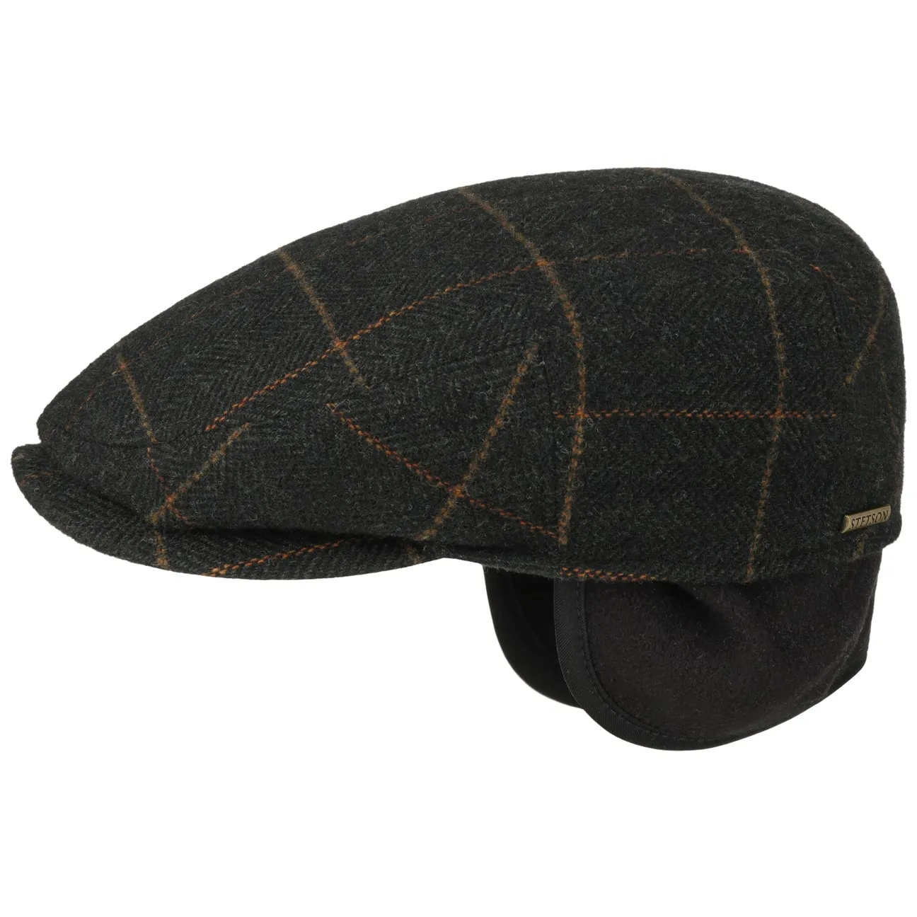 Kent Wool Ivy Plaid Cap with Earflaps by Stetson