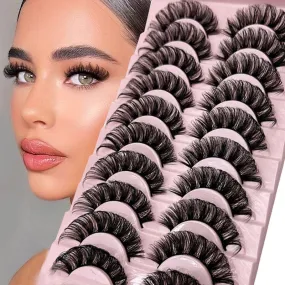 Lashes 10-Pairs Fluffy Mink