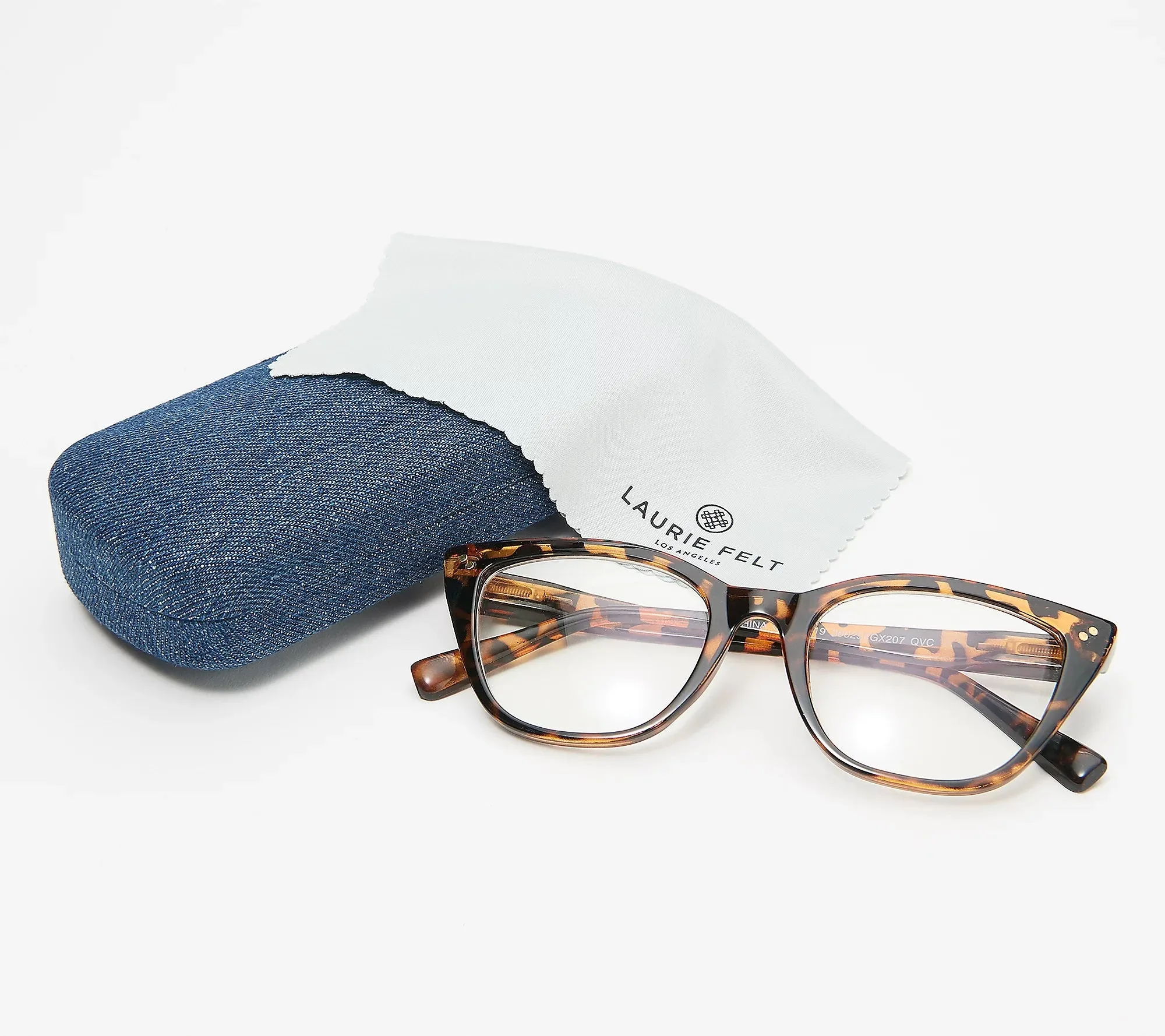 Laurie Felt Blue Light Cat-Eye Glasses Tortoise