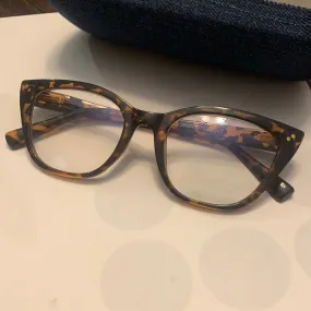 Laurie Felt Blue Light Cat-Eye Glasses Tortoise