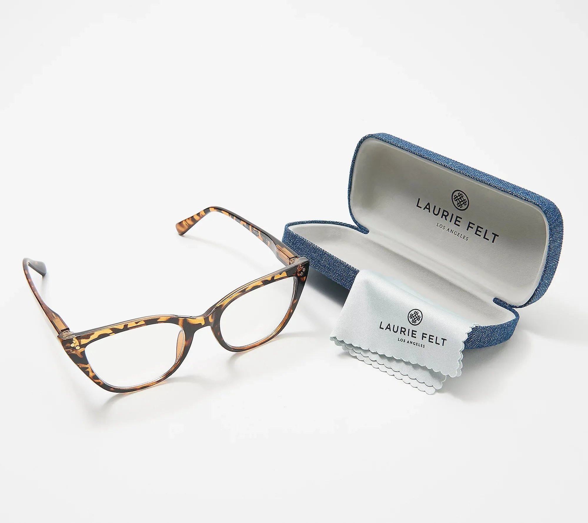 Laurie Felt Blue Light Cat-Eye Glasses Tortoise