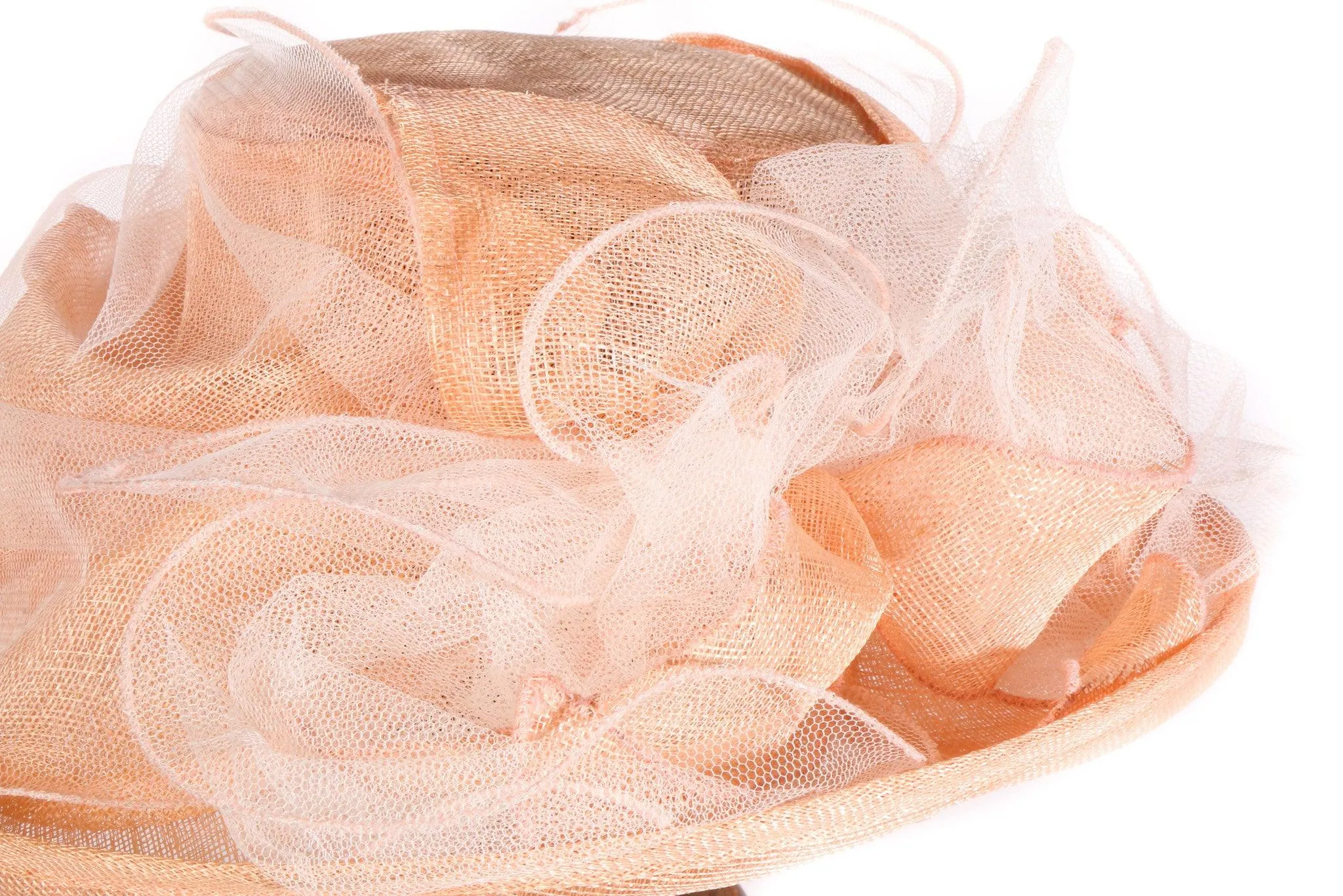 Mad Hatters Summer Peach Formal Hat with Netting 57cm