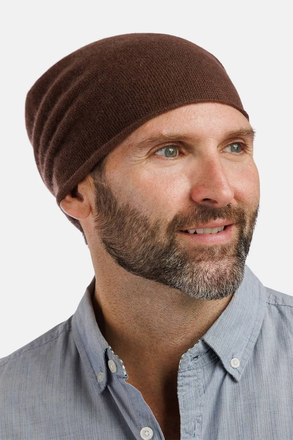 Men's 100% Pure Cashmere Slouchy Beanie