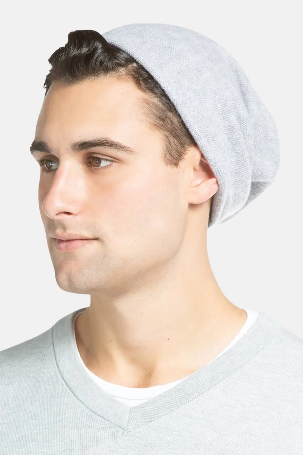 Men's 100% Pure Cashmere Slouchy Beanie