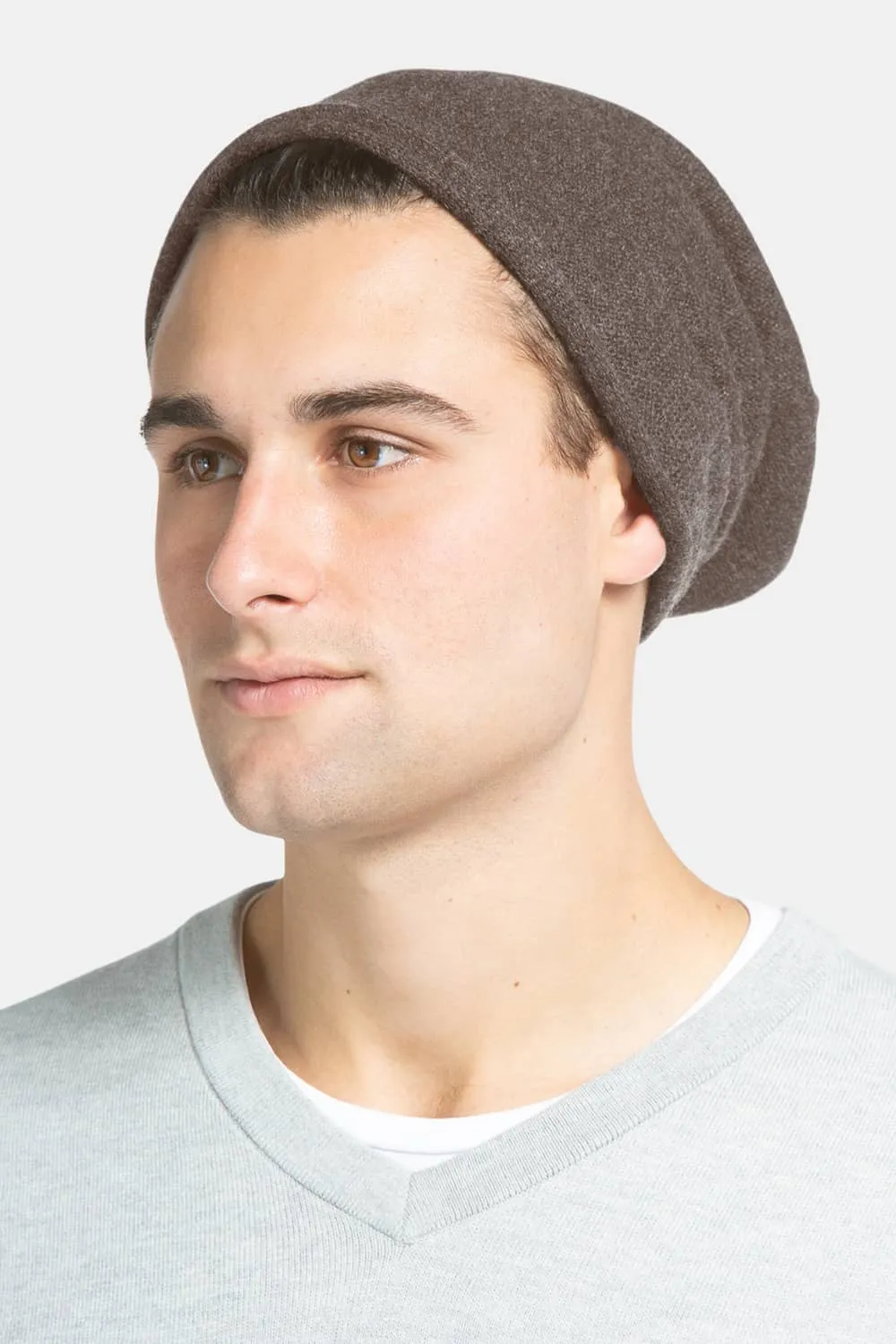 Men's 100% Pure Cashmere Slouchy Beanie