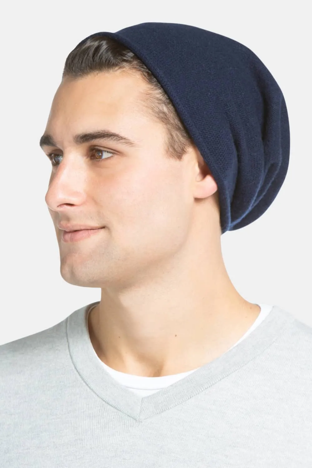 Men's 100% Pure Cashmere Slouchy Beanie