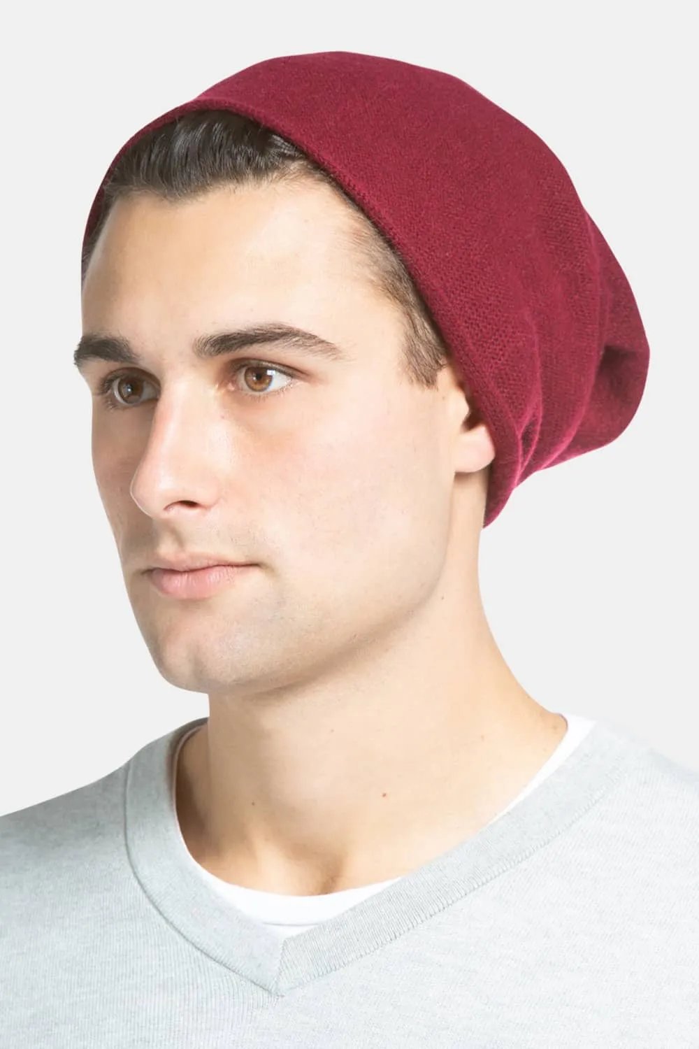 Men's 100% Pure Cashmere Slouchy Beanie