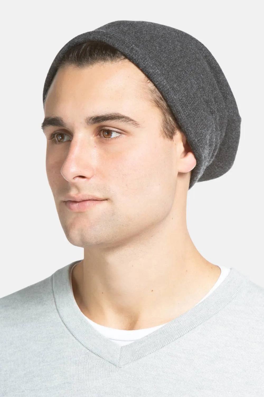 Men's 100% Pure Cashmere Slouchy Beanie