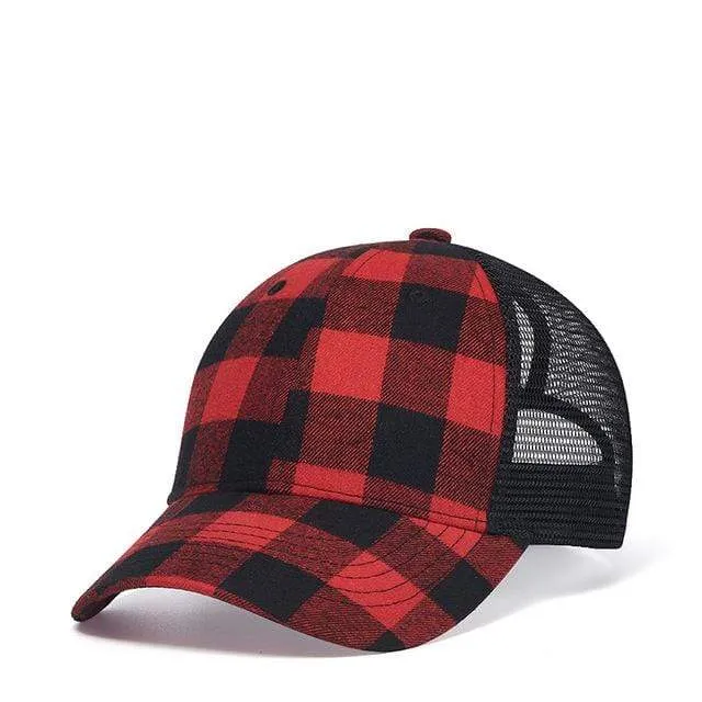 Men's Hip-hop Summer Plaid Baseball Cap