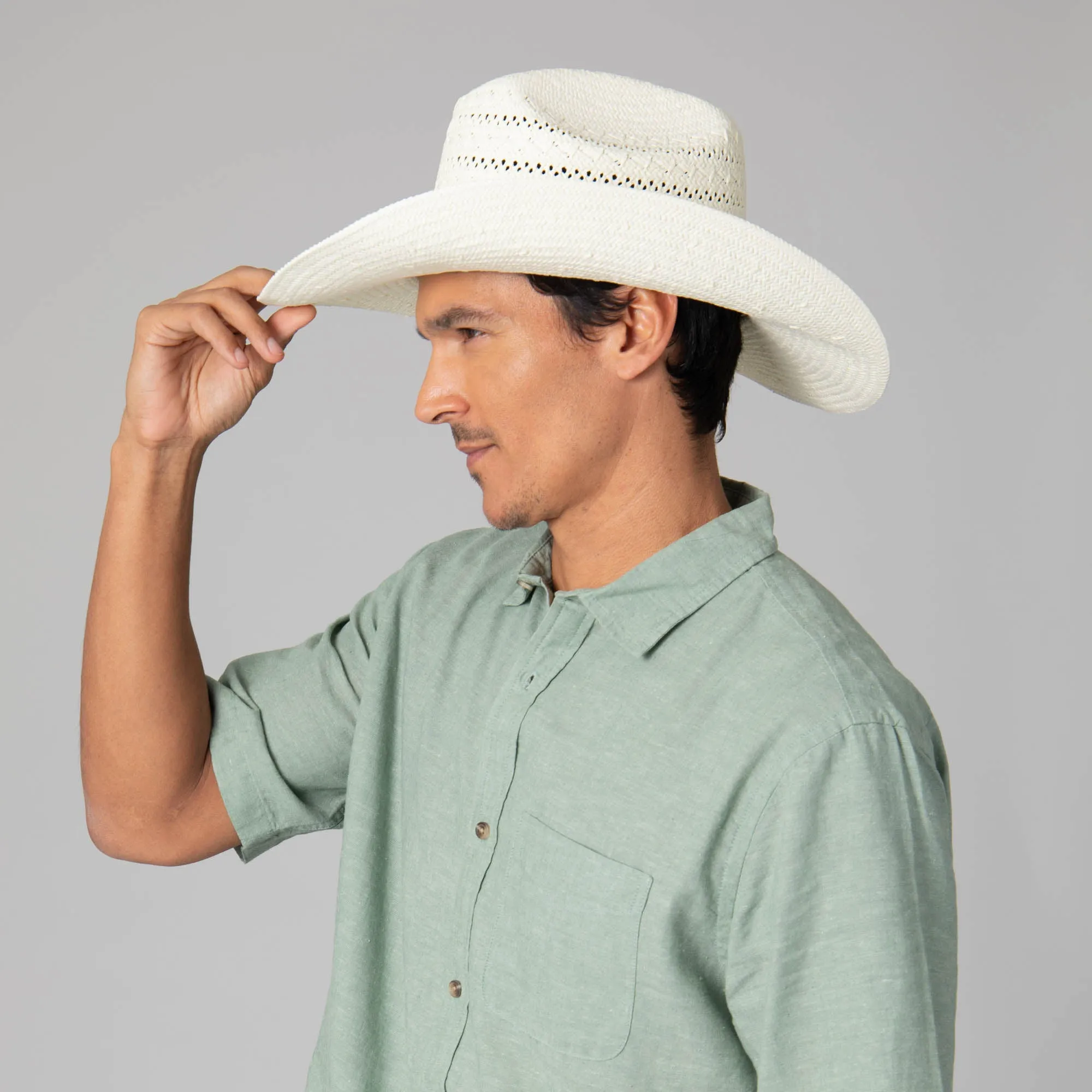 Mens Ivory Cowboy Hat with Cattleman's Crease