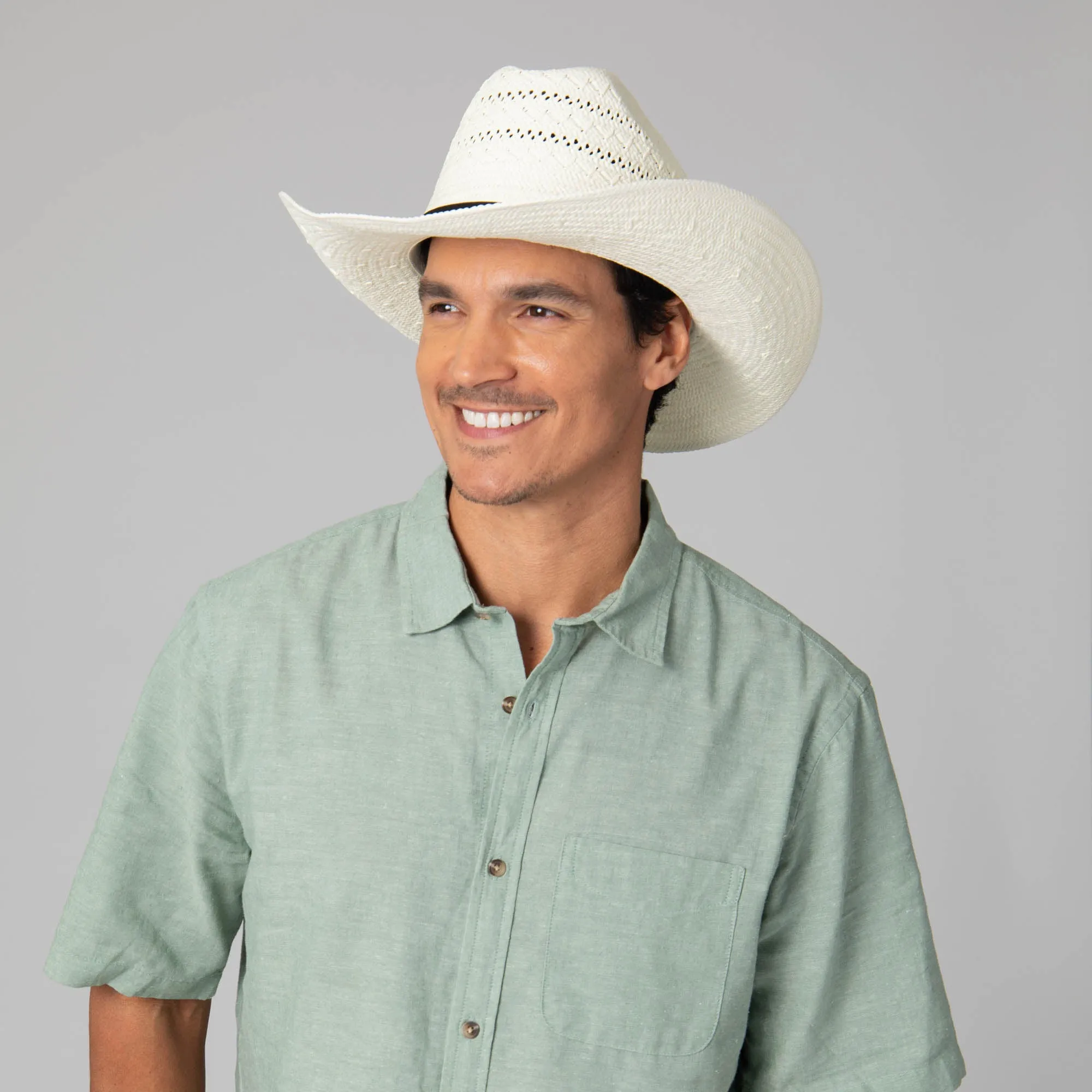 Mens Ivory Cowboy Hat with Cattleman's Crease