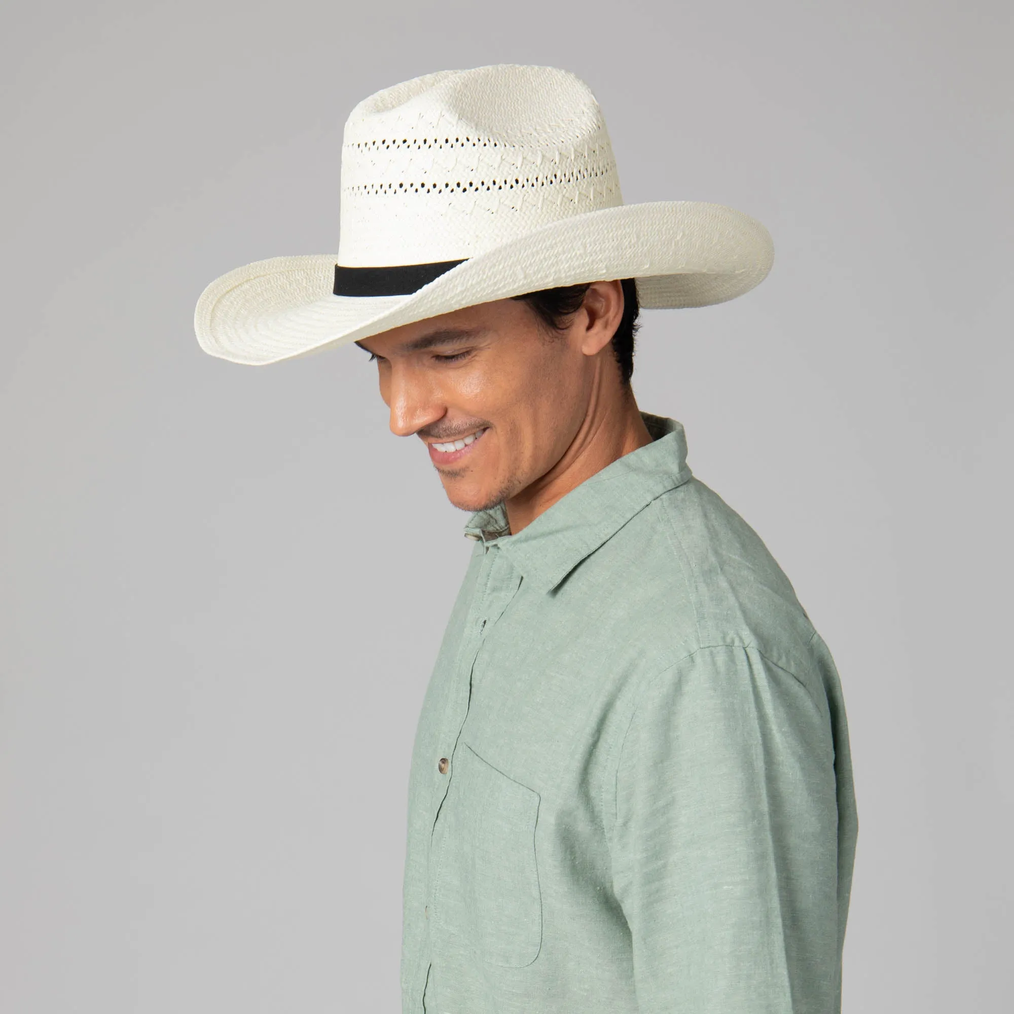 Mens Ivory Cowboy Hat with Cattleman's Crease