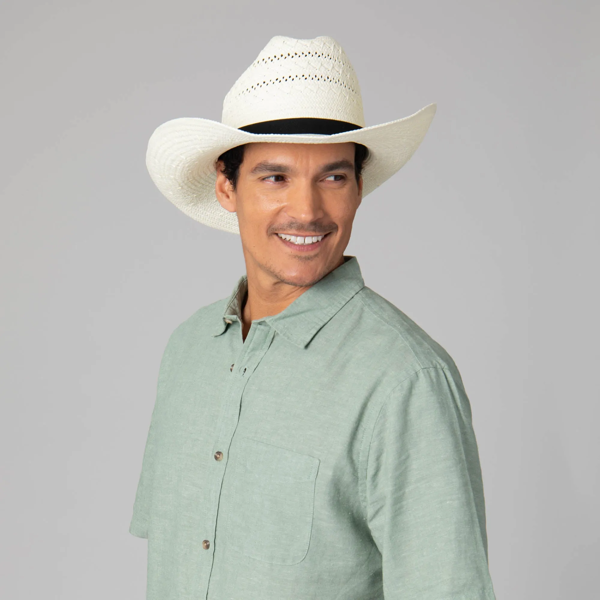 Mens Ivory Cowboy Hat with Cattleman's Crease