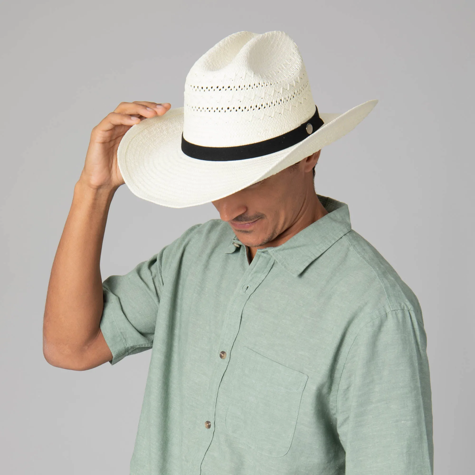 Mens Ivory Cowboy Hat with Cattleman's Crease