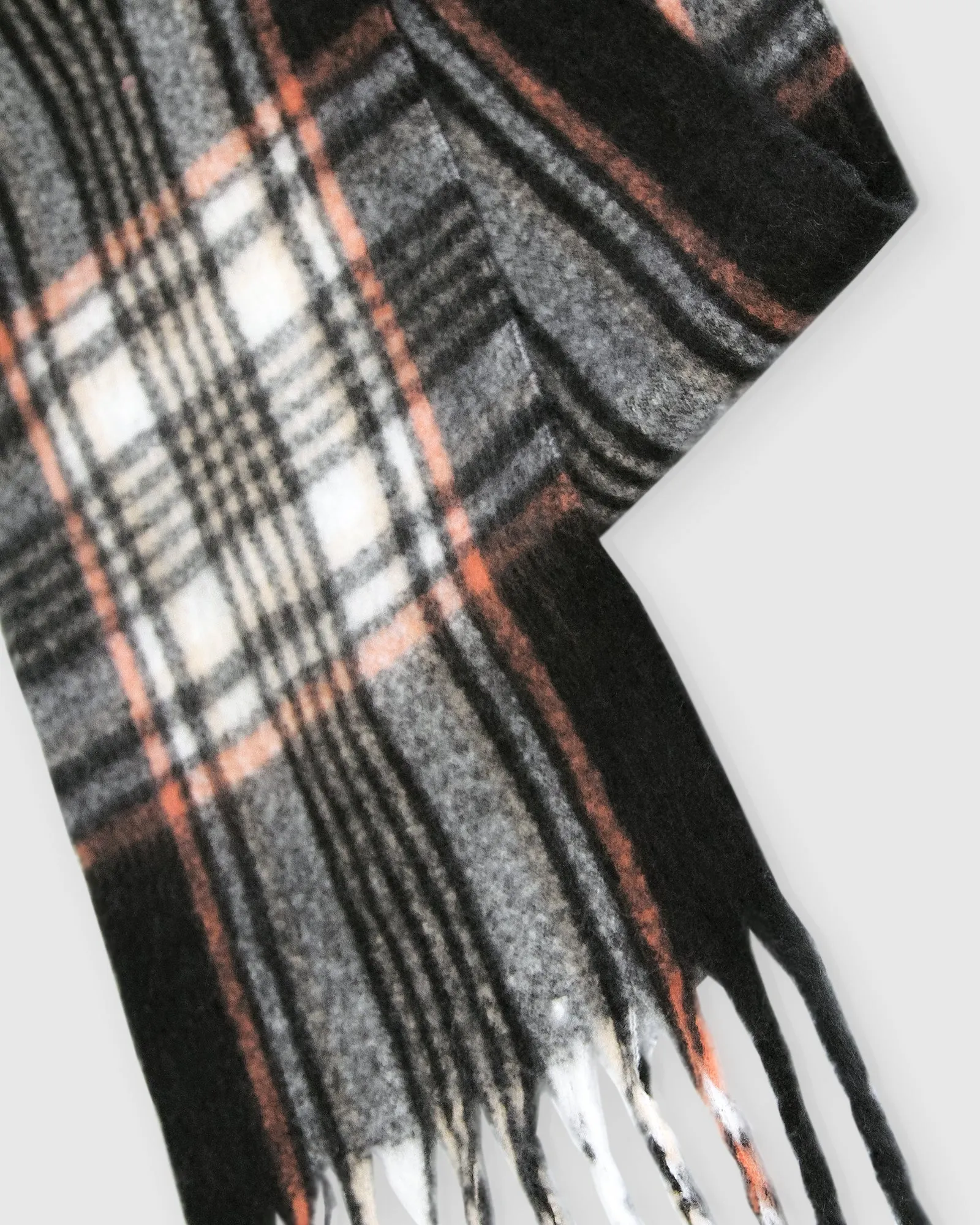 Meridian Brushed Plaid Scarf - Black