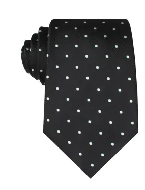 Nailhead Polka Dot Tie - Black with White