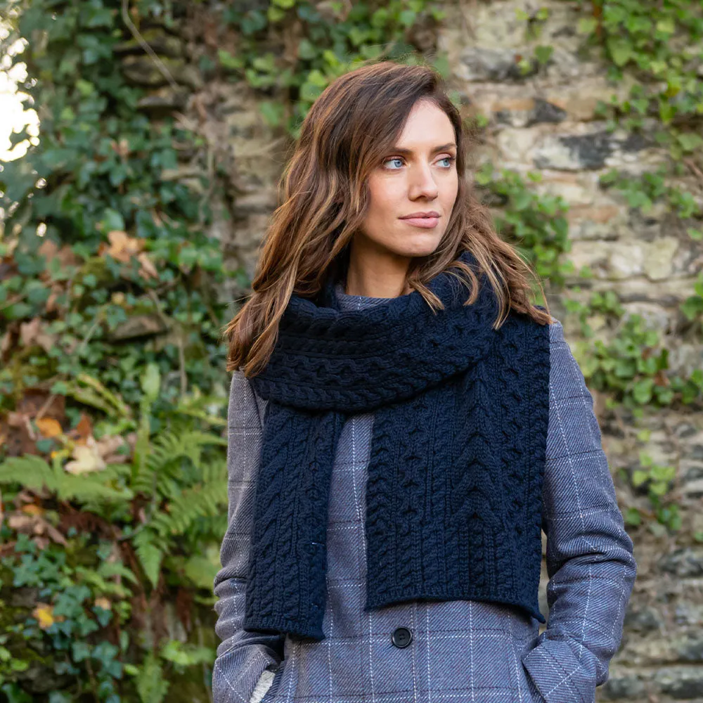 Navy Caitlin Aran Scarf