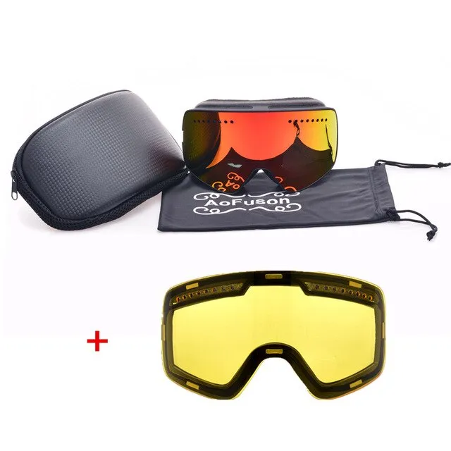 New Brand Professional Magnet Ski Snowboard Googles Double Anti-fog Big Night Vision Lens Mask Skiing Glasses Goggles