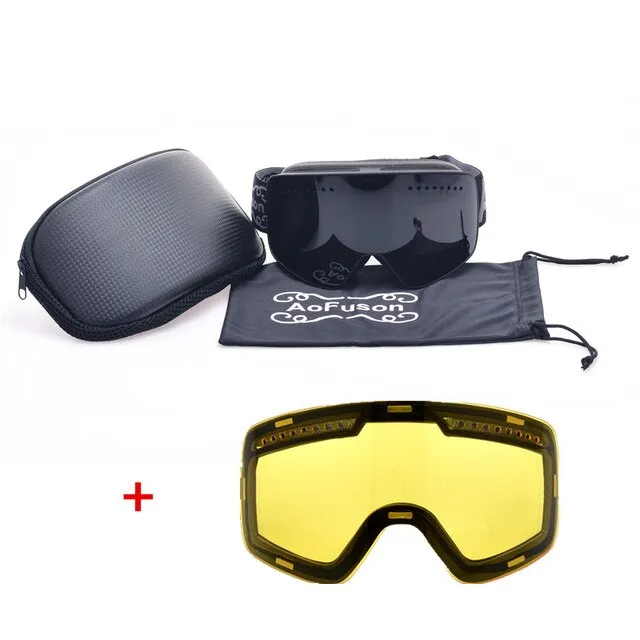 New Brand Professional Magnet Ski Snowboard Googles Double Anti-fog Big Night Vision Lens Mask Skiing Glasses Goggles