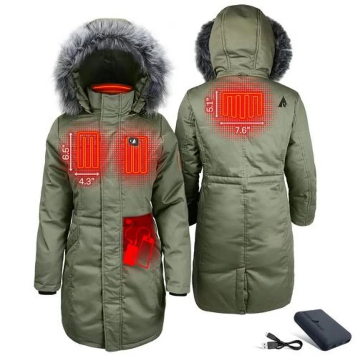 Open Box ActionHeat 5V Women's Battery Heated Parka Jacket