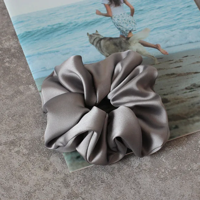 Oversized Satin Scrunchie - Dusty Blue