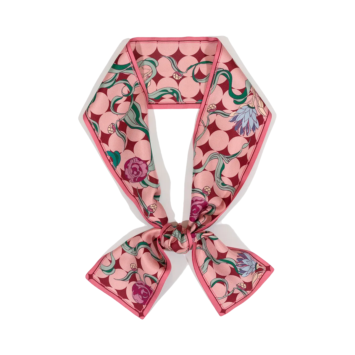 "Dream" Silk Twilly Neck Bow - Sakura Pink