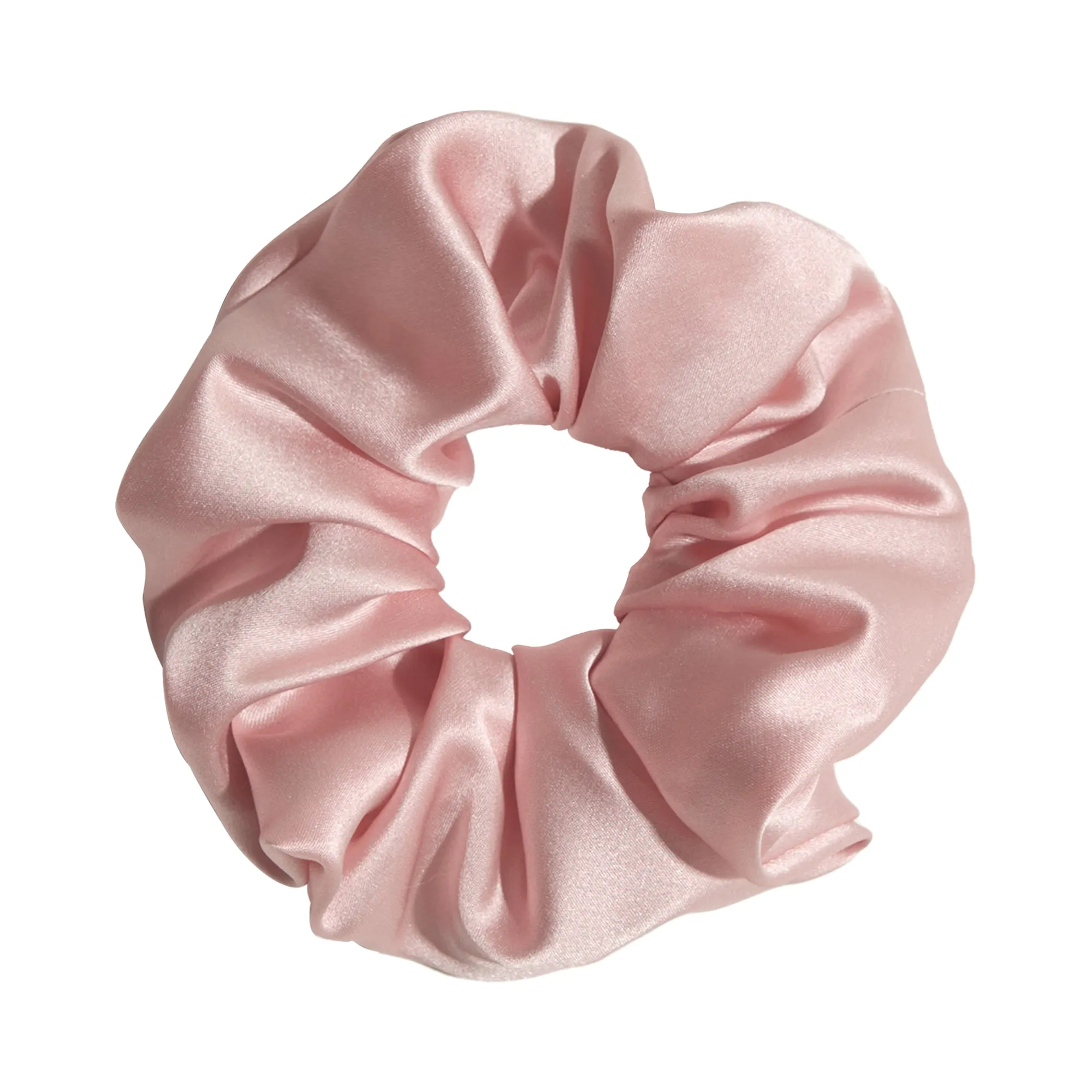 "Silken Hair" Silk Scrunchie Hair Tie - Peach