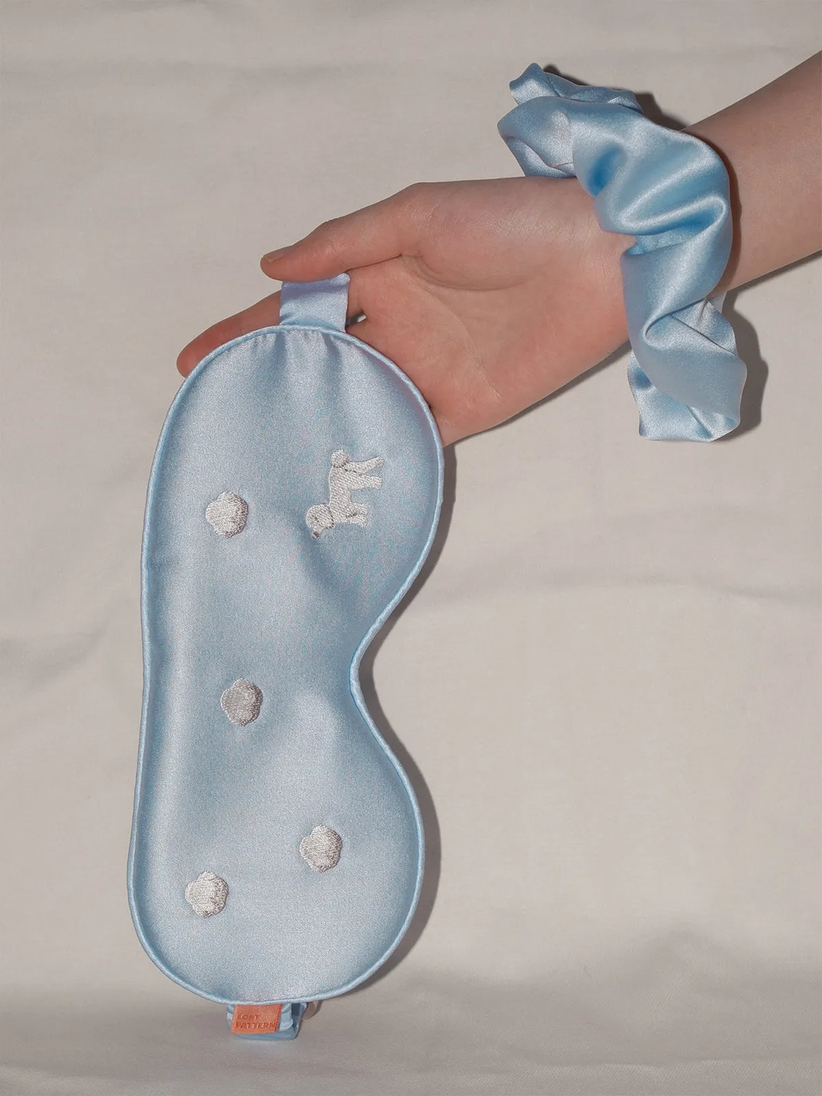 "Silken Hair" Silk Scrunchie Hair Tie - Sky Blue