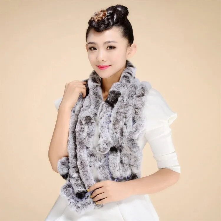 Real REX Rabbit Fur Scarf Wrap Cape Shawl Neck Warmer Women Children Scarf Unisex FS14517