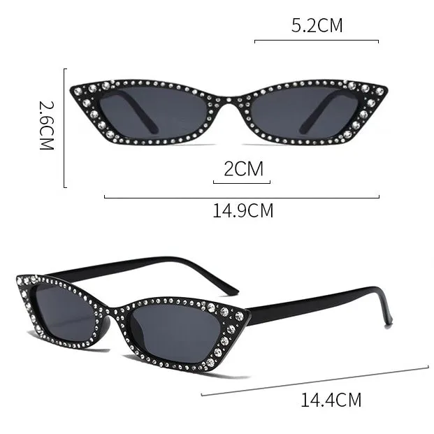 Rhinestone Cat Eye Shape Sunglasses