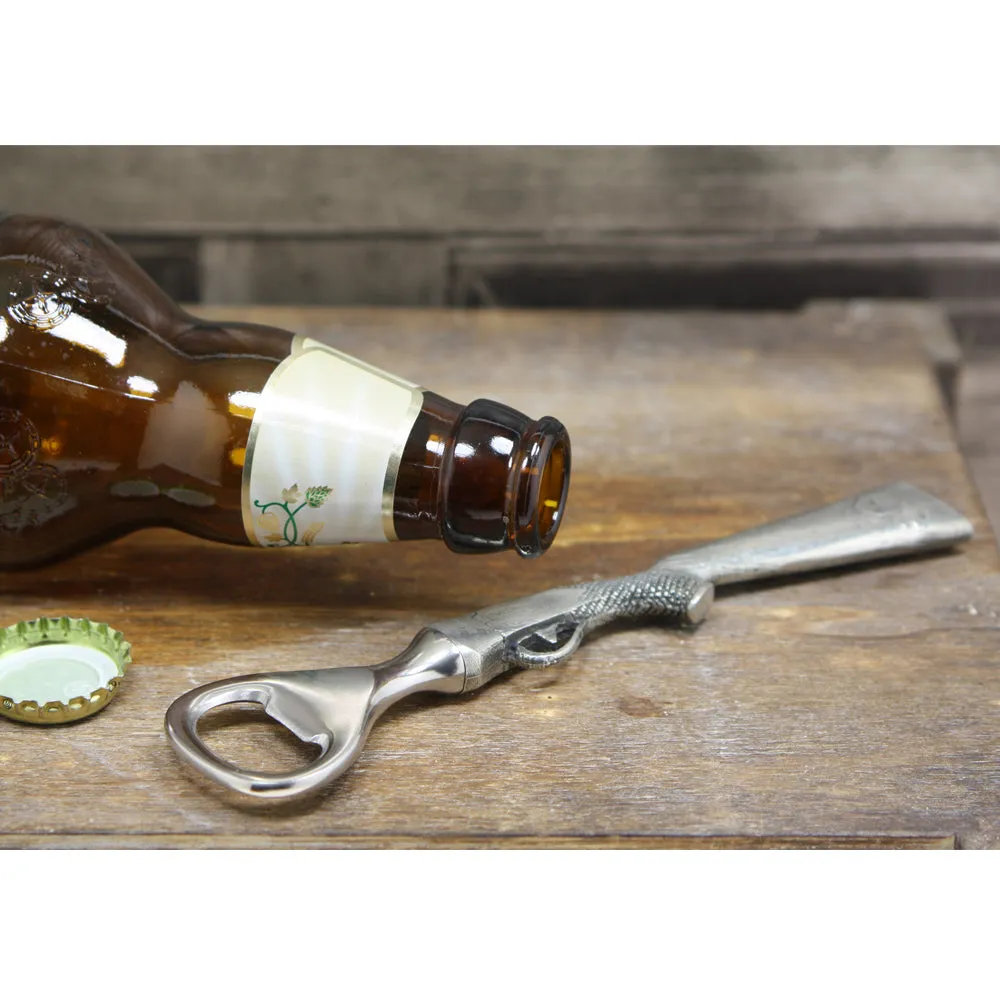 Shotgun Handle Pewter Bottle Opener