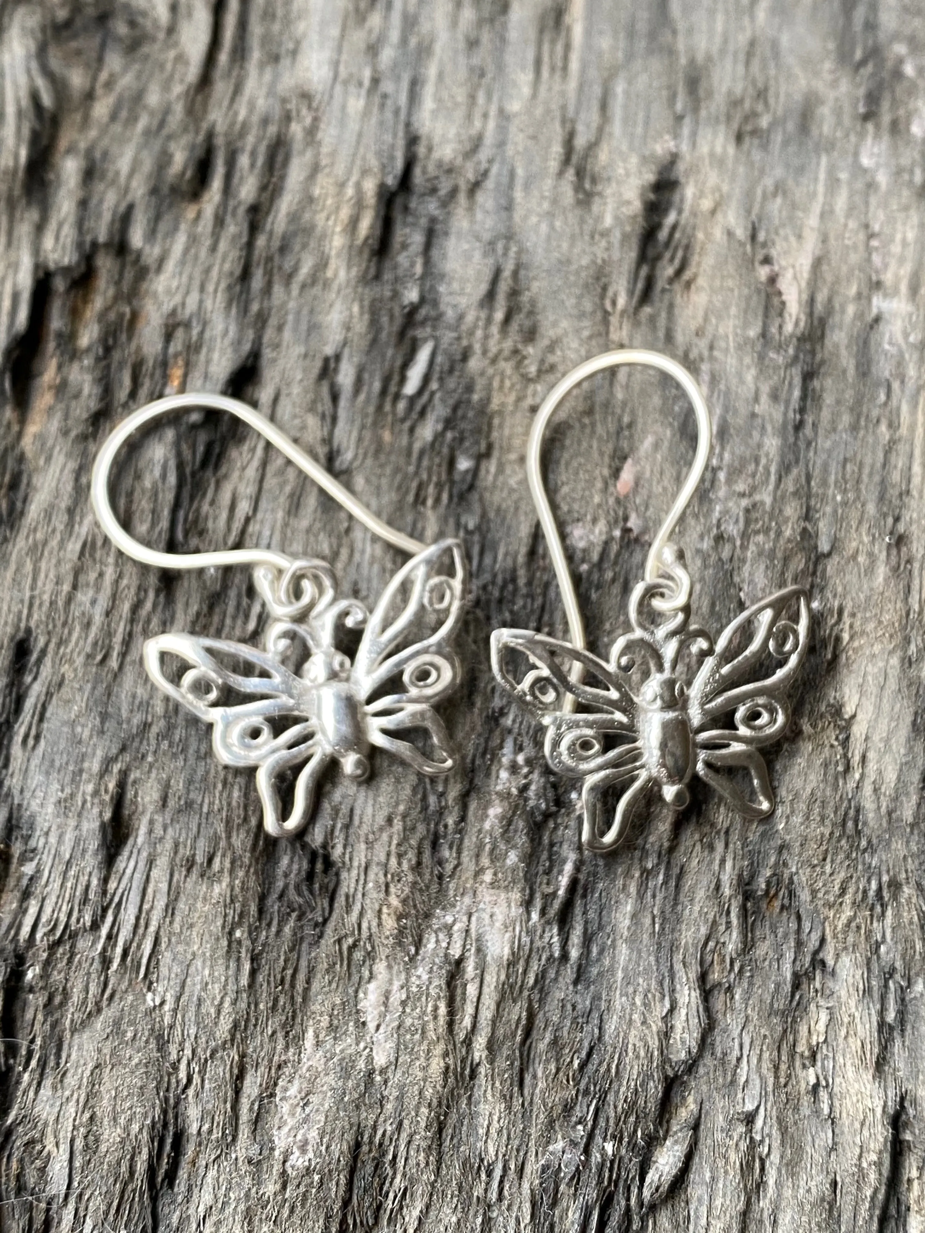 Solid Silver Butterfly Earrings