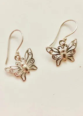 Solid Silver Butterfly Earrings