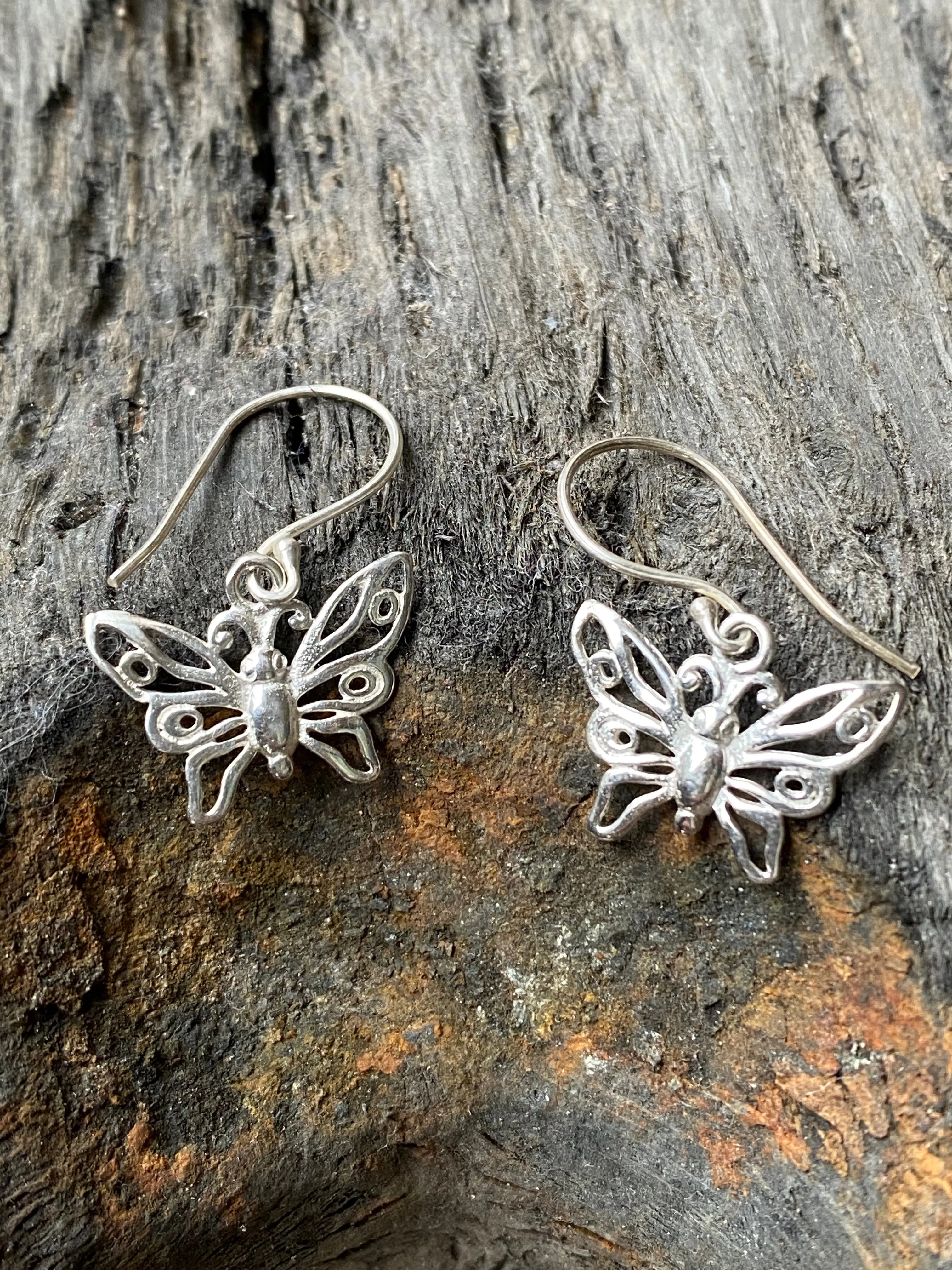 Solid Silver Butterfly Earrings