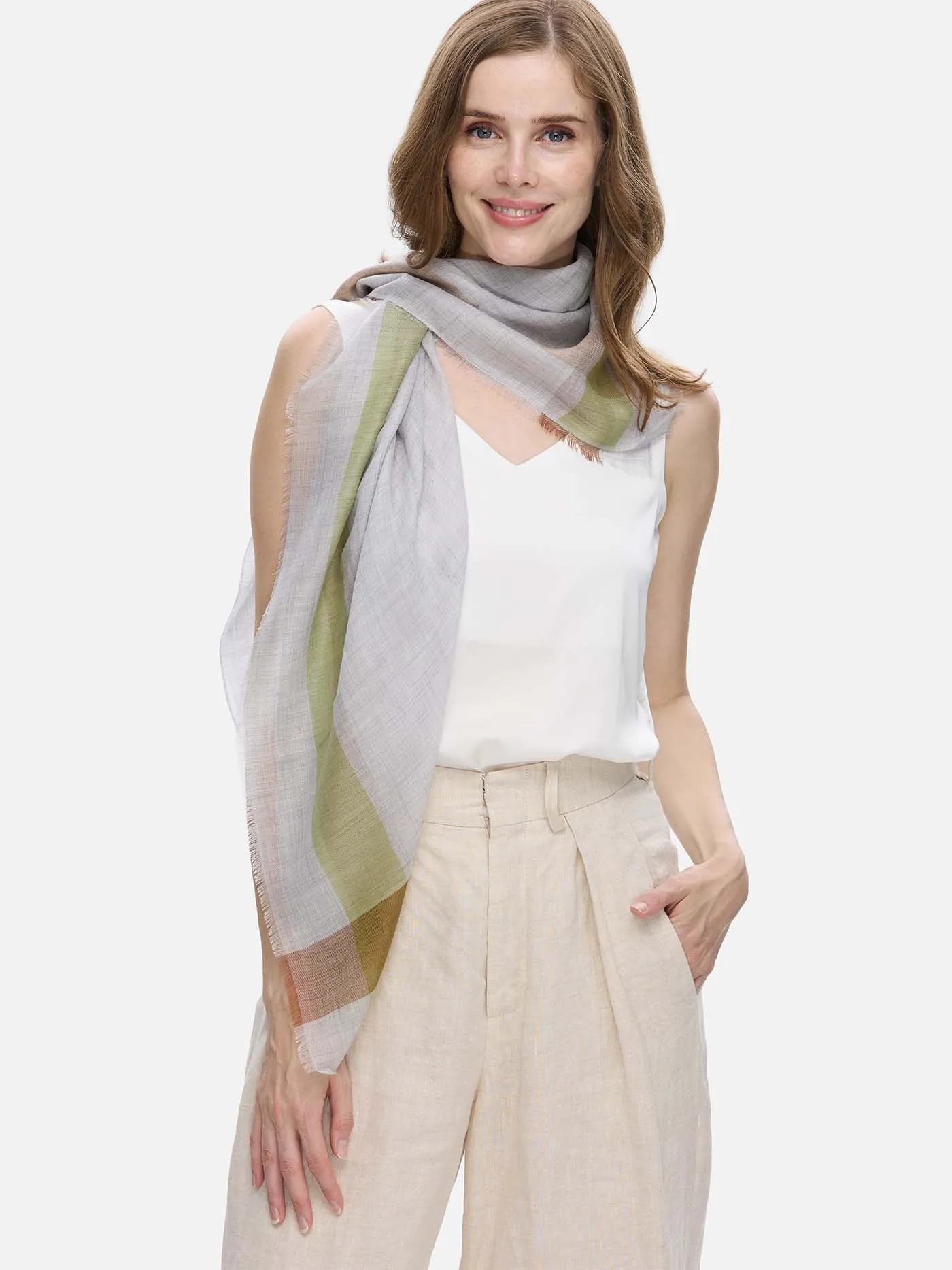 Square - Featherlight Ash Cashmere Scarf