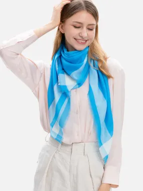 Square - Featherlight Azure Cashmere Scarf